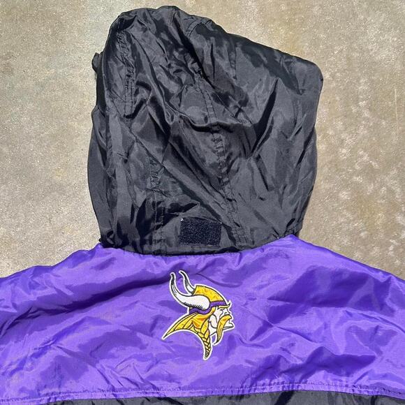 Vintage Minnesota Vikings NFL Jacket Mens Large Purple Yellow Football Coat - Picture 4 of 6